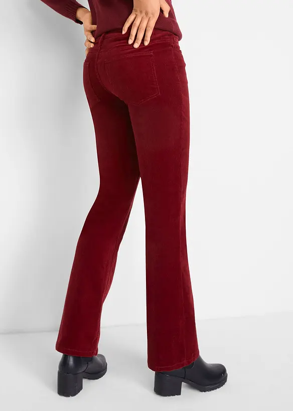 Pantalon bootcut en velours c&ocirc;tel&eacute; extensible, bonprix