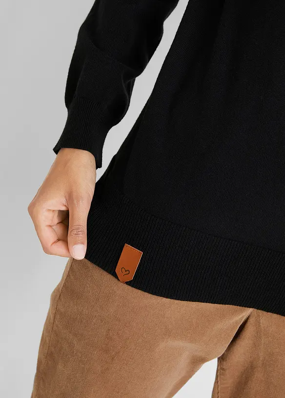 Pull en fine maille &agrave; col boule, bonprix