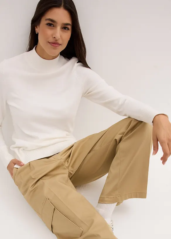 Pull basique &agrave; col montant, bonprix