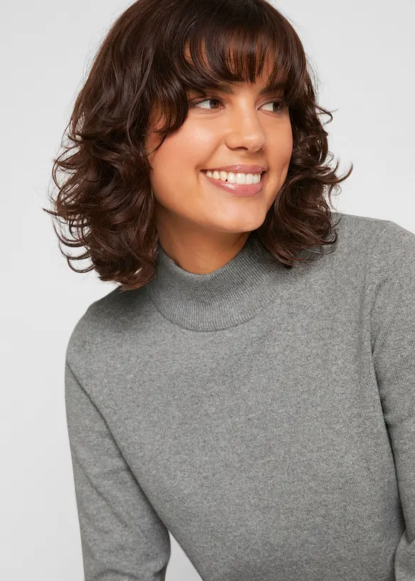 Pull basique &agrave; col montant, bonprix