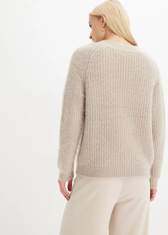 Gilet en grosse maille c&ocirc;tel&eacute;e brillante, bonprix