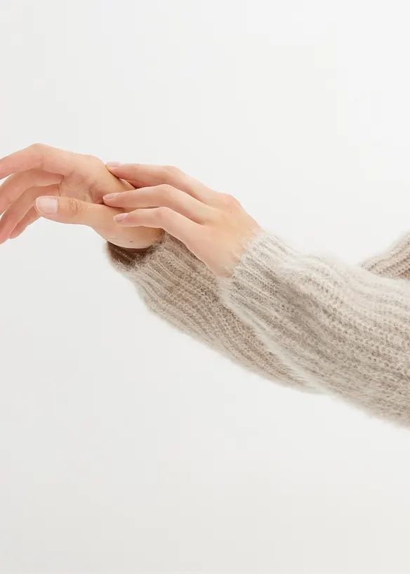 Gilet en grosse maille c&ocirc;tel&eacute;e brillante, bonprix