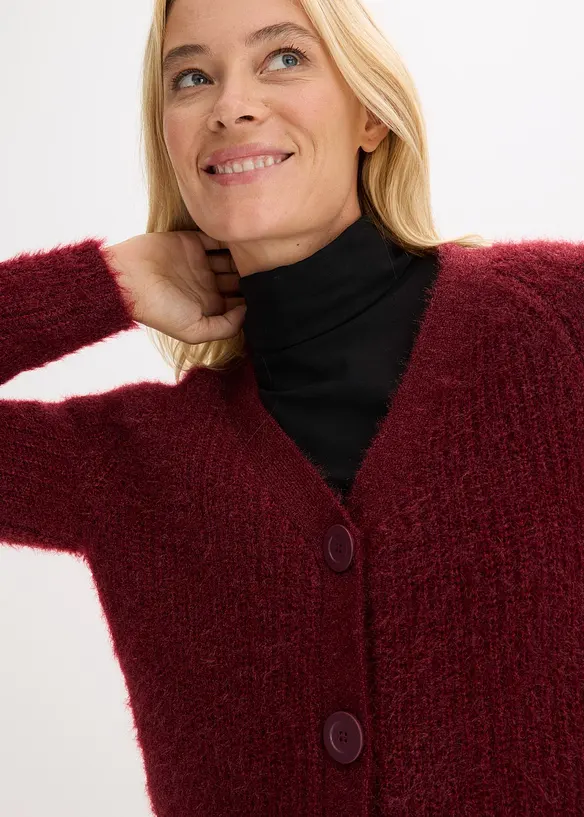 Gilet en grosse maille c&ocirc;tel&eacute;e brillante, bonprix