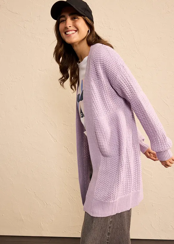 Gilet long en maille, bonprix