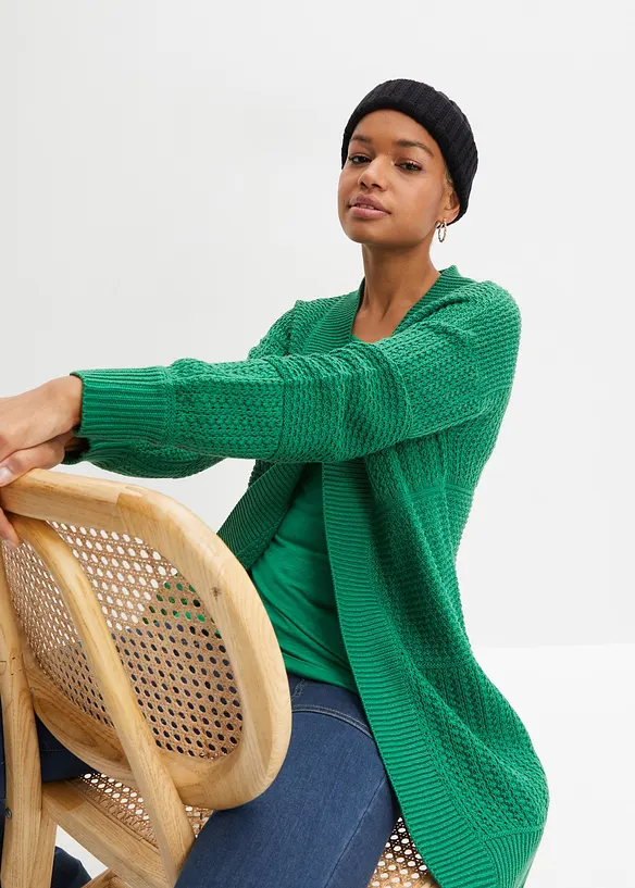 Gilet long en maille, bonprix