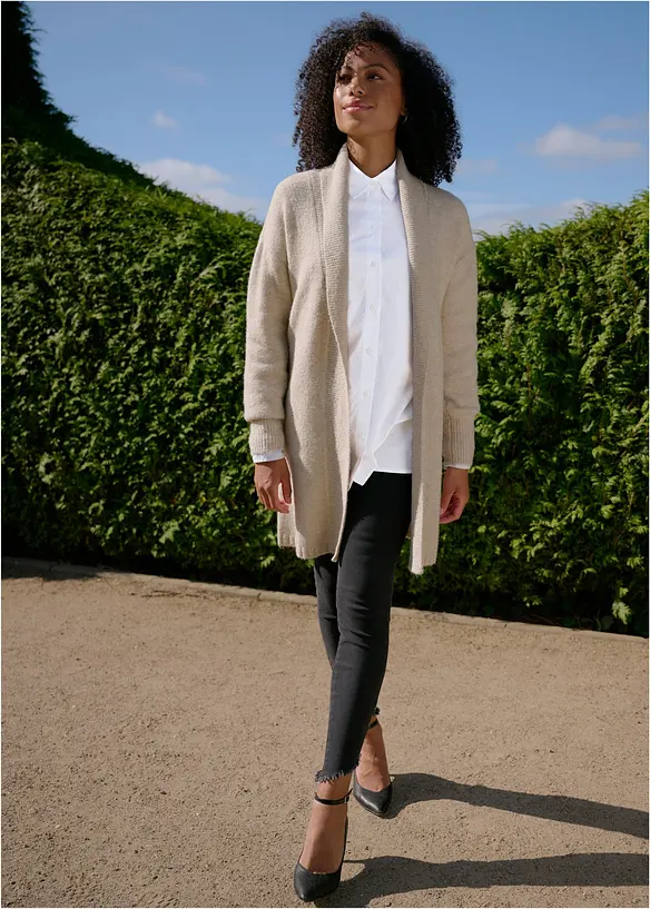 Gilet long en maille, bonprix