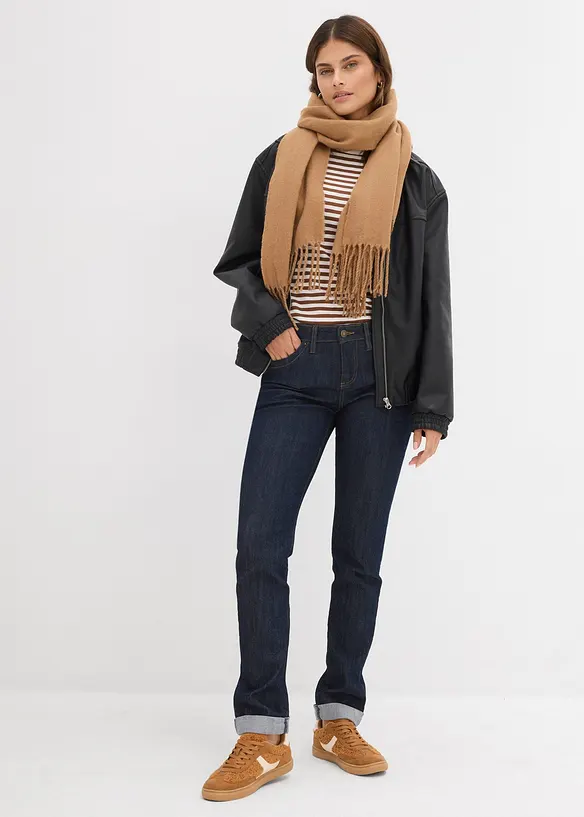 Jean droit taille mi-haute, extensible, bonprix