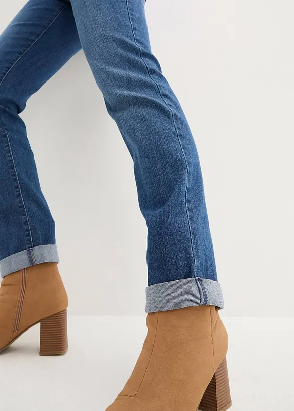 Jean droit taille mi-haute, extensible, bonprix