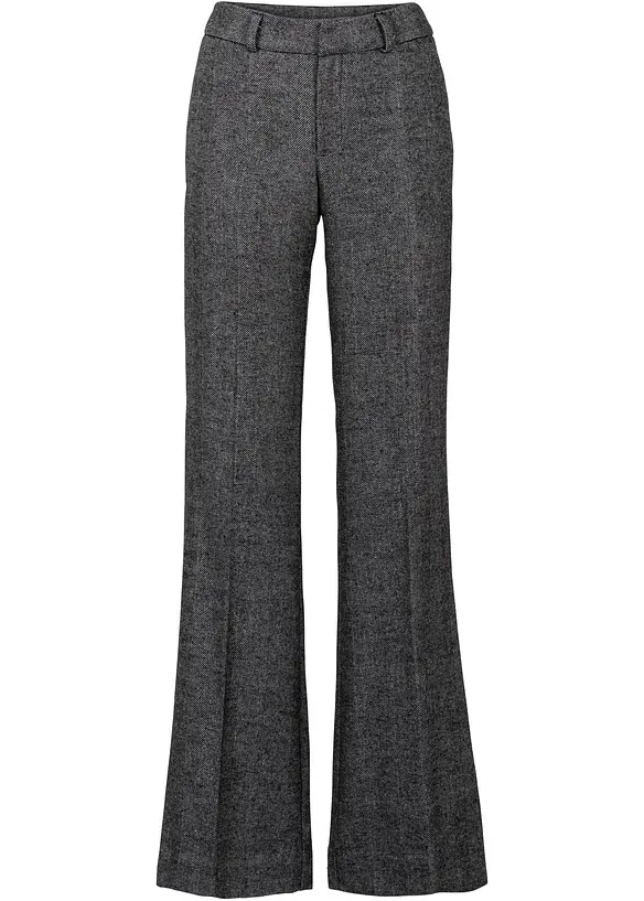 Pantalon large &agrave; pinces, taille courte, bonprix