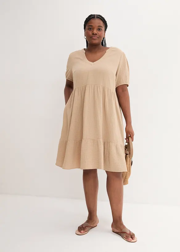 Robe oversize en gaze de coton, bonprix