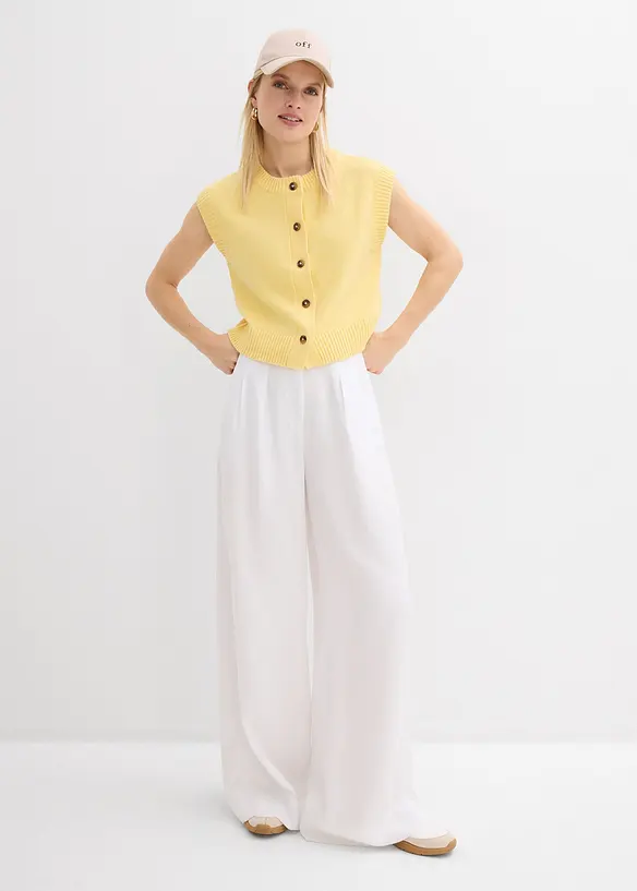 Pantalon &agrave; pinces en lyocell fluide, bonprix