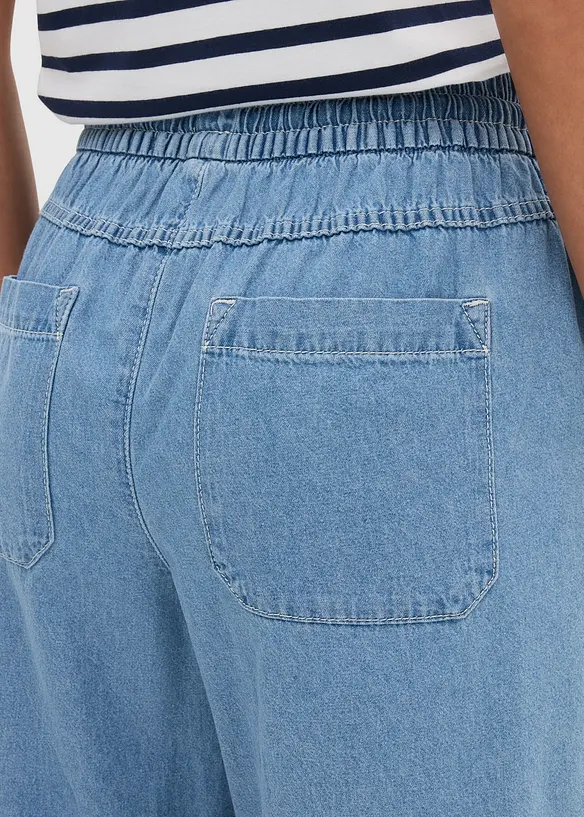 Jean large, taille mi-haute et &eacute;lastiqu&eacute;e, bonprix