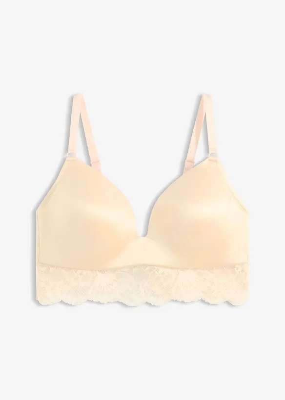 Soutien-gorge &agrave; coques et dentelle, sans armatures, bonprix