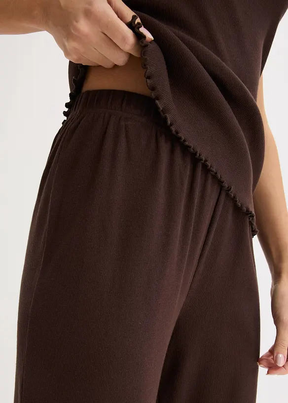 Pyjama c&ocirc;tel&eacute; avec top &agrave; dentelle, bonprix