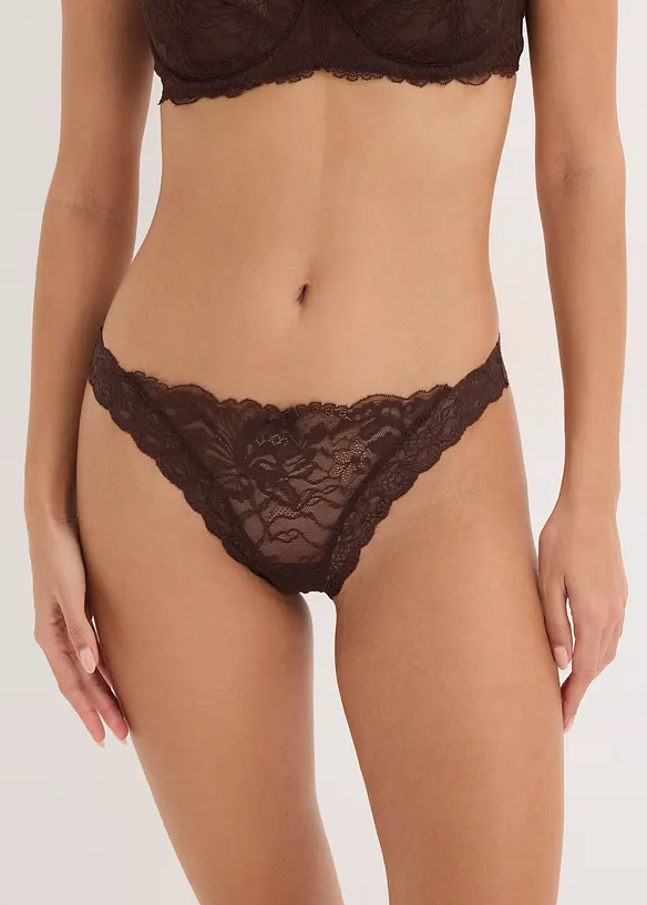 Slip br&eacute;silien &agrave; dentelle, bonprix