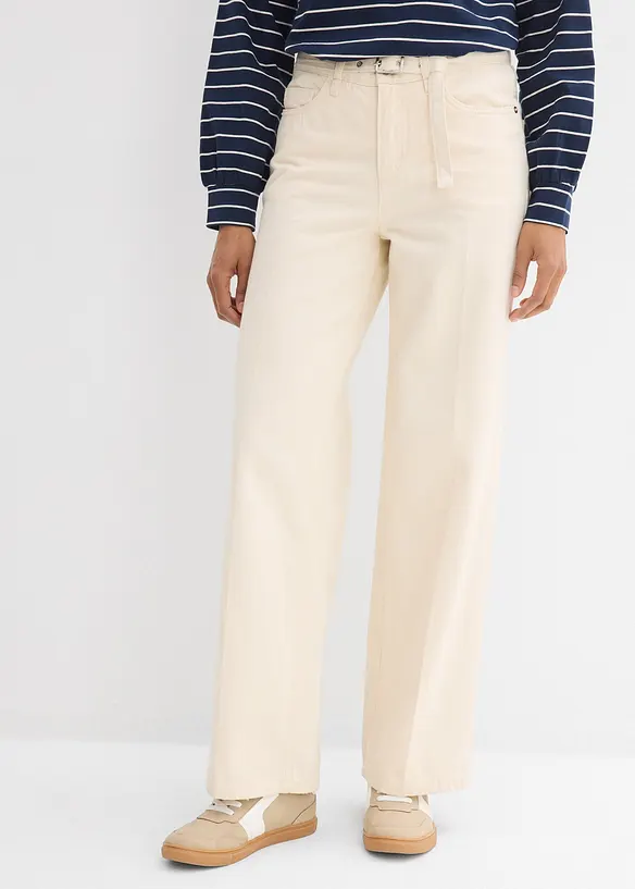 Jean droit et loose, taille mi-haute, bonprix