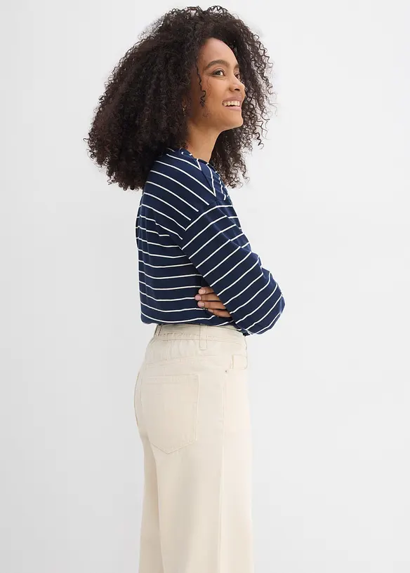 Jean droit et loose, taille mi-haute, bonprix