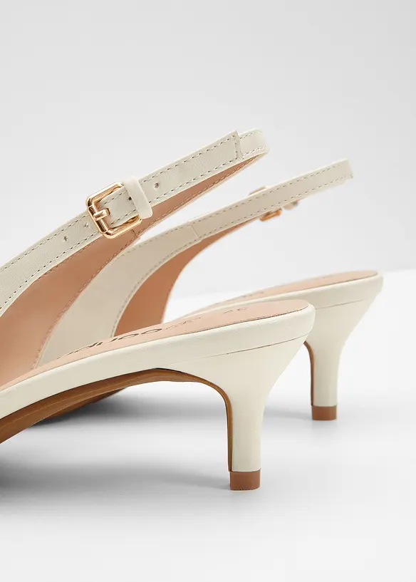 Escarpins slingback &agrave; petit talon fin, bonprix