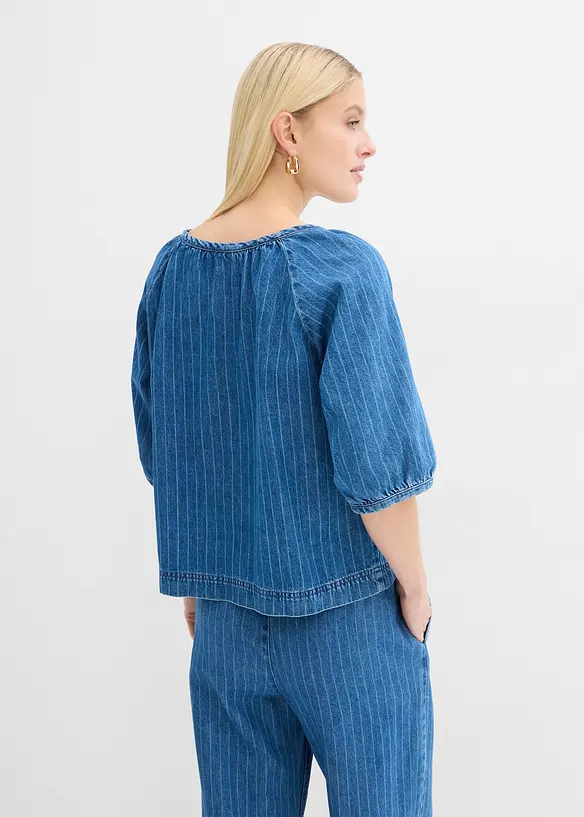 Blouse en jean &agrave; rayures, bonprix