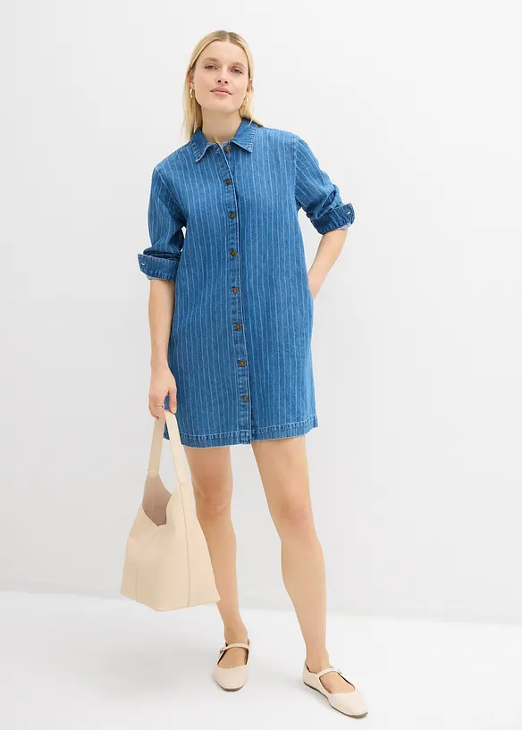 Robe en jean &agrave; rayures, bonprix