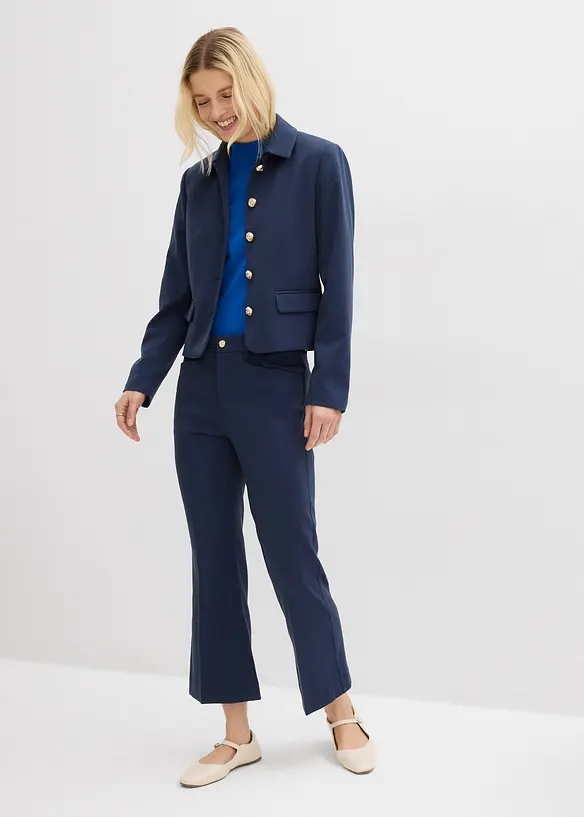 Pantalon 7/8 &eacute;vas&eacute; avec bouton d&eacute;coratif, bonprix