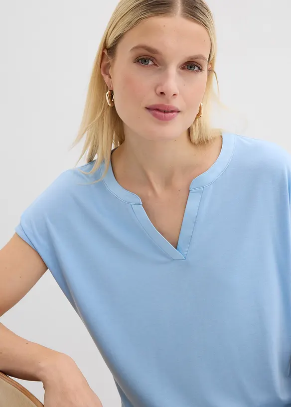 T-shirt &agrave; bordure satin&eacute;e, bonprix