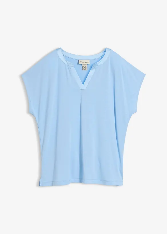 T-shirt &agrave; bordure satin&eacute;e, bonprix