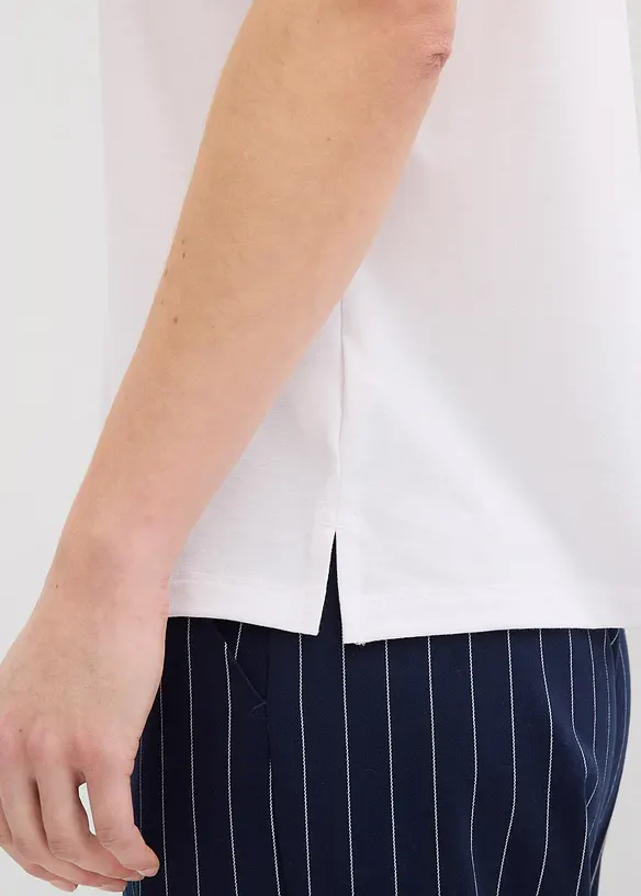 T-shirt &agrave; bordure satin&eacute;e, bonprix