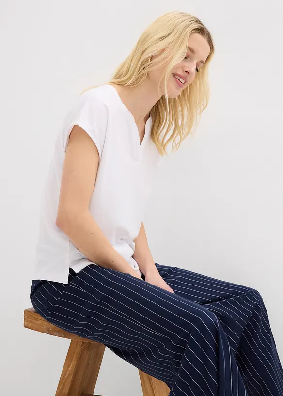 T-shirt &agrave; bordure satin&eacute;e, bonprix