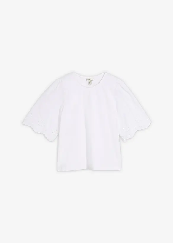 T-shirt &agrave; broderie anglaise, bonprix