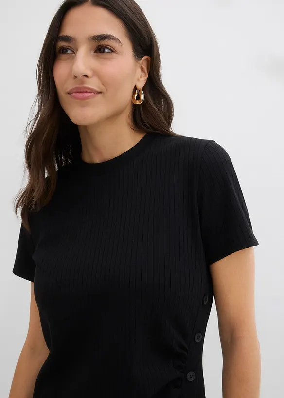 Robe T-shirt en mati&egrave;re textur&eacute;e, bonprix