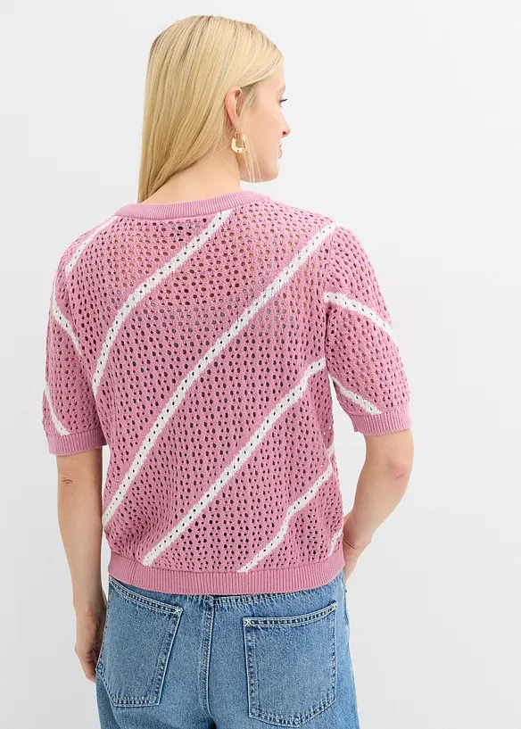 Pull ajour&eacute; 100% coton, bonprix