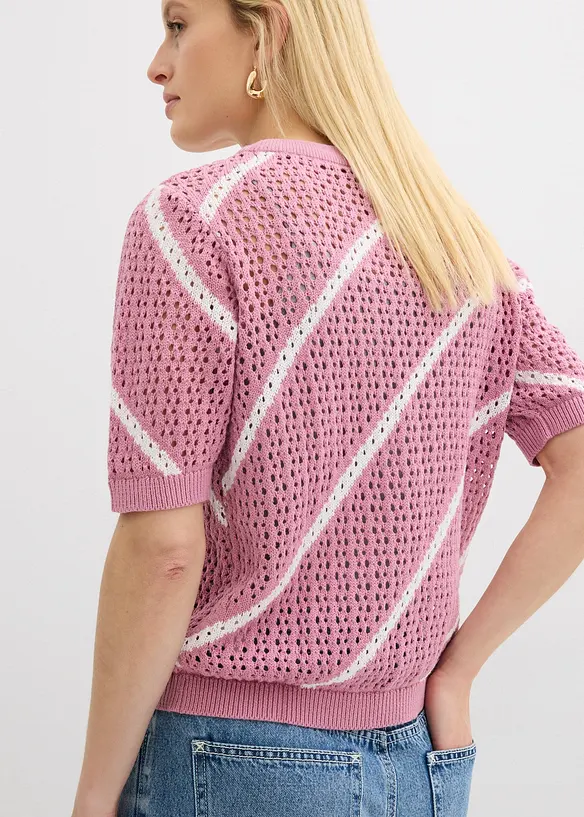 Pull ajour&eacute; 100% coton, bonprix