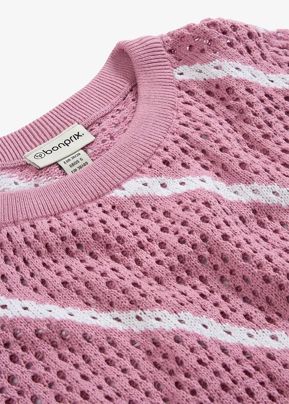 Pull ajour&eacute; 100% coton, bonprix