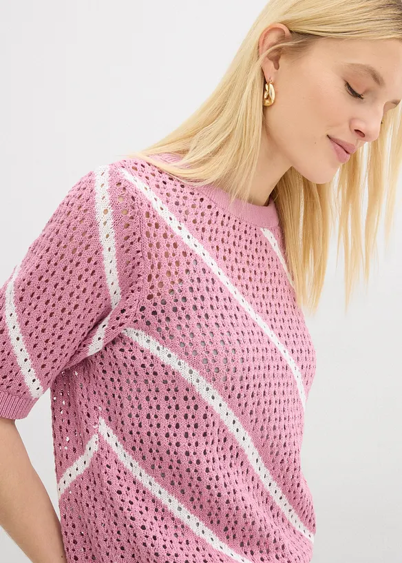 Pull ajour&eacute; 100% coton, bonprix