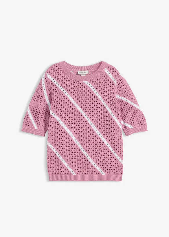 Pull ajour&eacute; 100% coton, bonprix