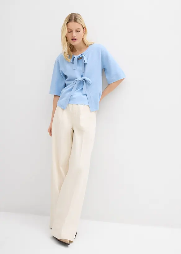 Gilet en fine maille &agrave; nouettes, bonprix