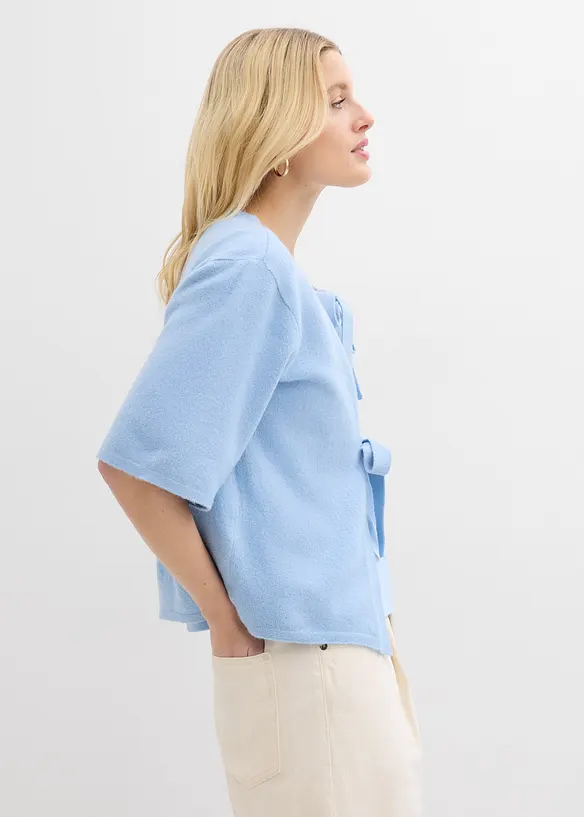 Gilet en fine maille &agrave; nouettes, bonprix