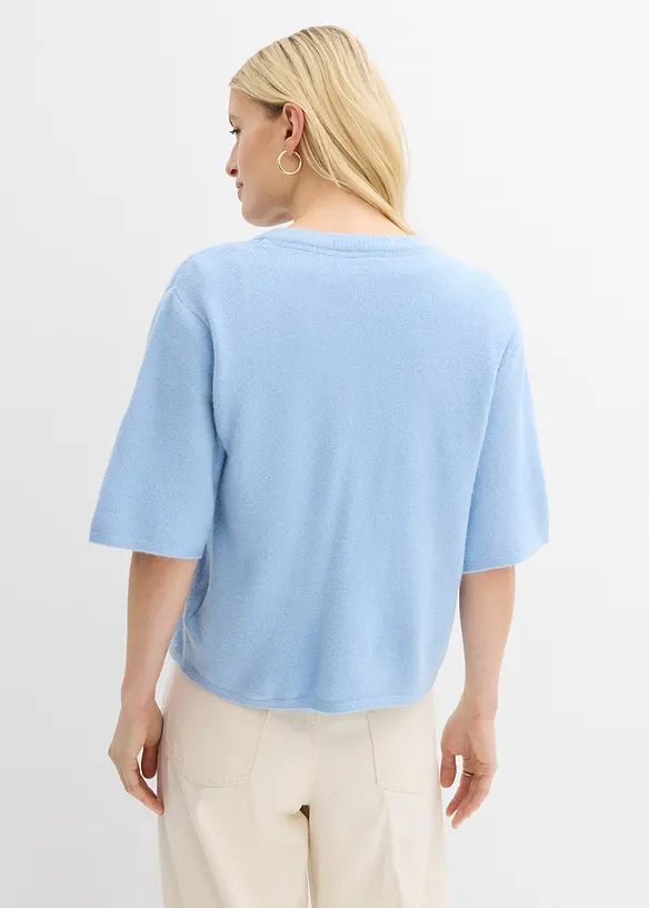 Gilet en fine maille &agrave; nouettes, bonprix