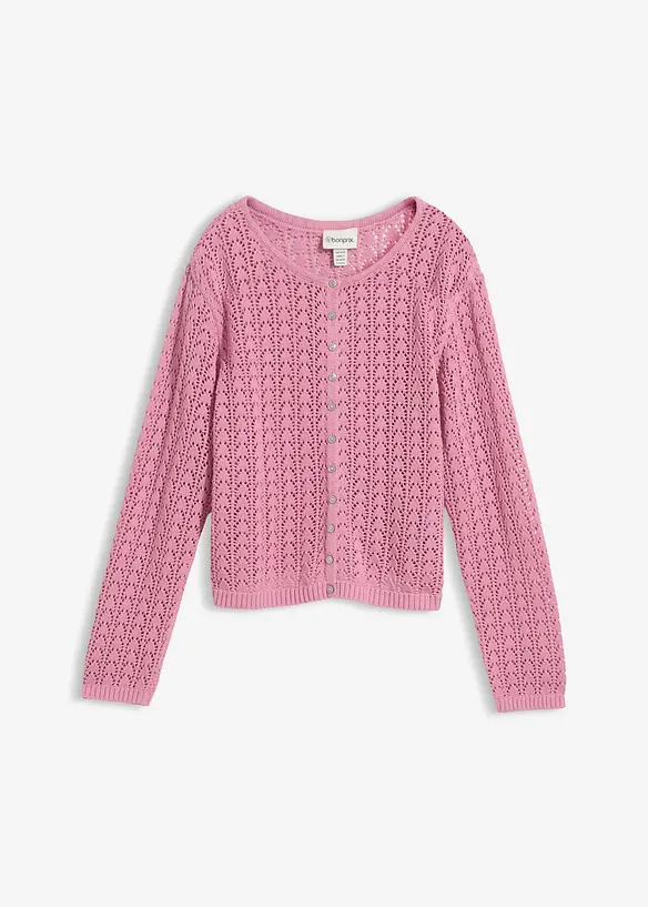 Gilet en maille ajour&eacute;e 100% coton, bonprix