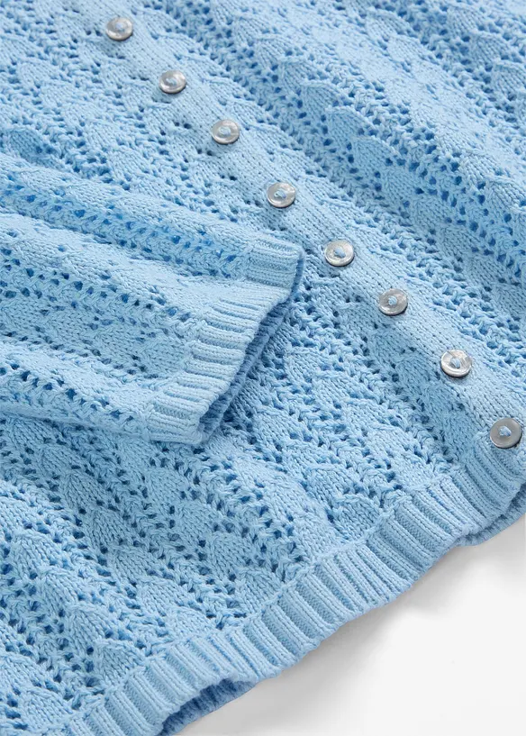 Gilet en maille ajour&eacute;e 100% coton, bonprix