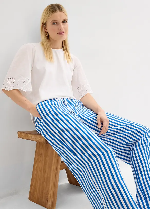 Pantalon large &agrave; pinces, fluide, bonprix