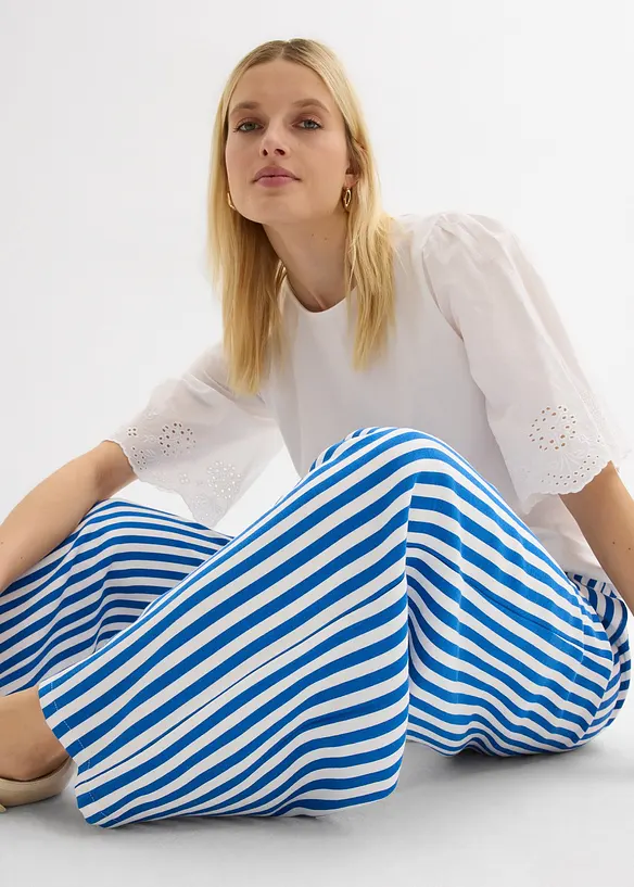 Pantalon large &agrave; pinces, fluide, bonprix