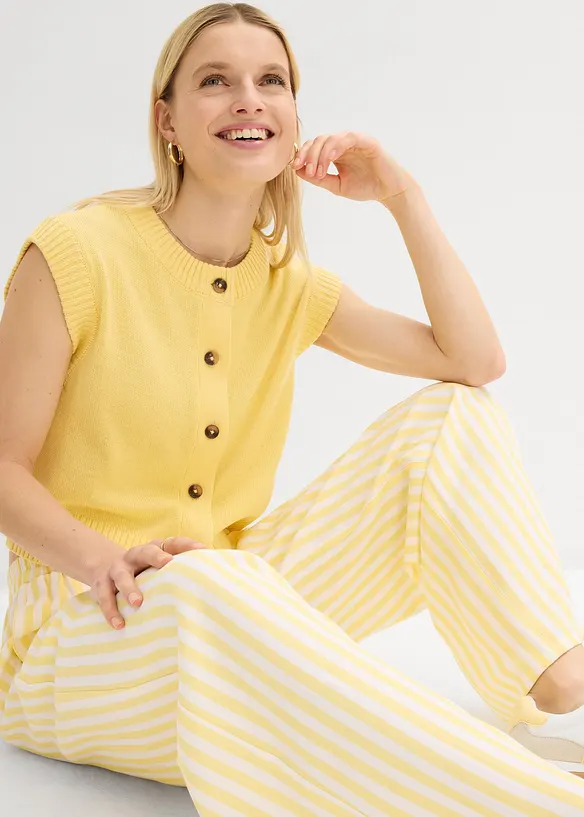 Pantalon large &agrave; pinces, fluide, bonprix