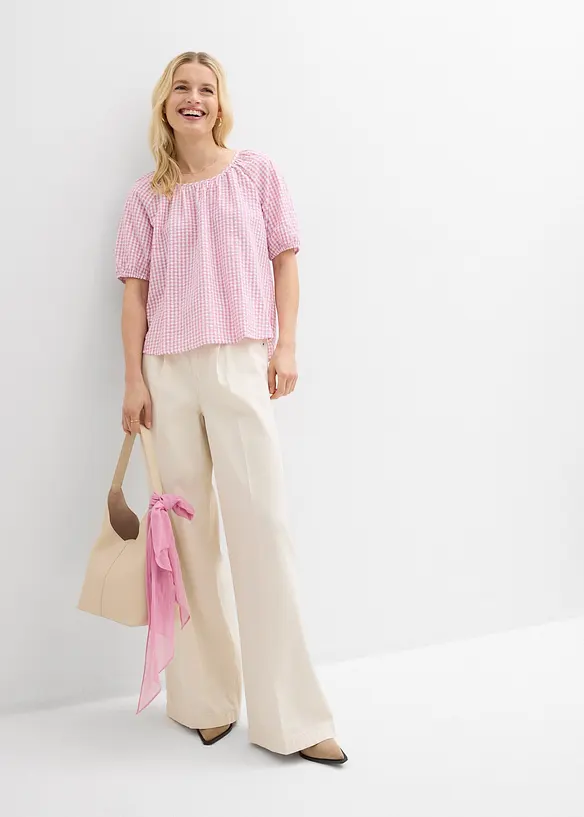 Blouse &agrave; manches courtes 100% coton, bonprix