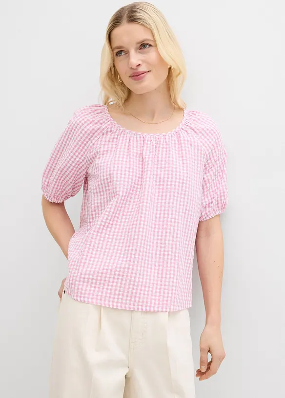 Blouse &agrave; manches courtes 100% coton, bonprix