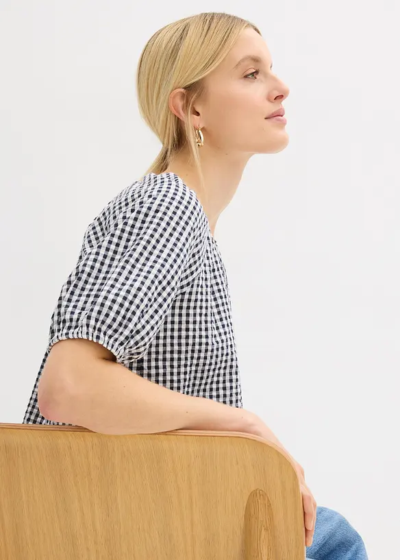 Blouse &agrave; manches courtes 100% coton, bonprix