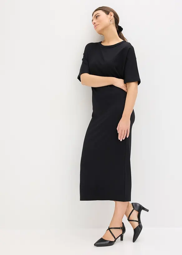 Robe midi en Punto di Roma confortable, bonprix