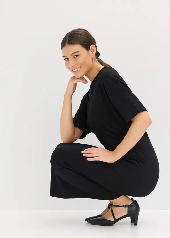 Robe midi en Punto di Roma confortable, bonprix