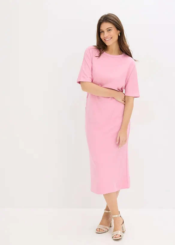 Robe midi en Punto di Roma confortable, bonprix
